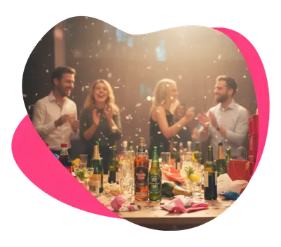 Fête d'anniversaire servie avec des boissons consignées Drink Dong