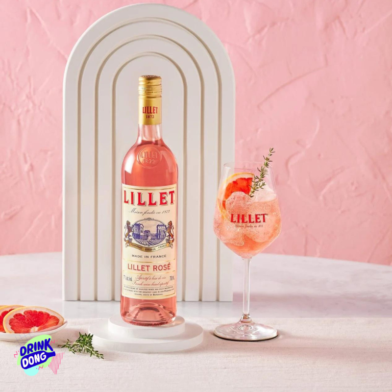 Long drink au Lillet Rosé, tonic et pamplemousse