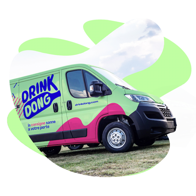 Camionnette de livraison Drink Dong sur une tournée optimisée