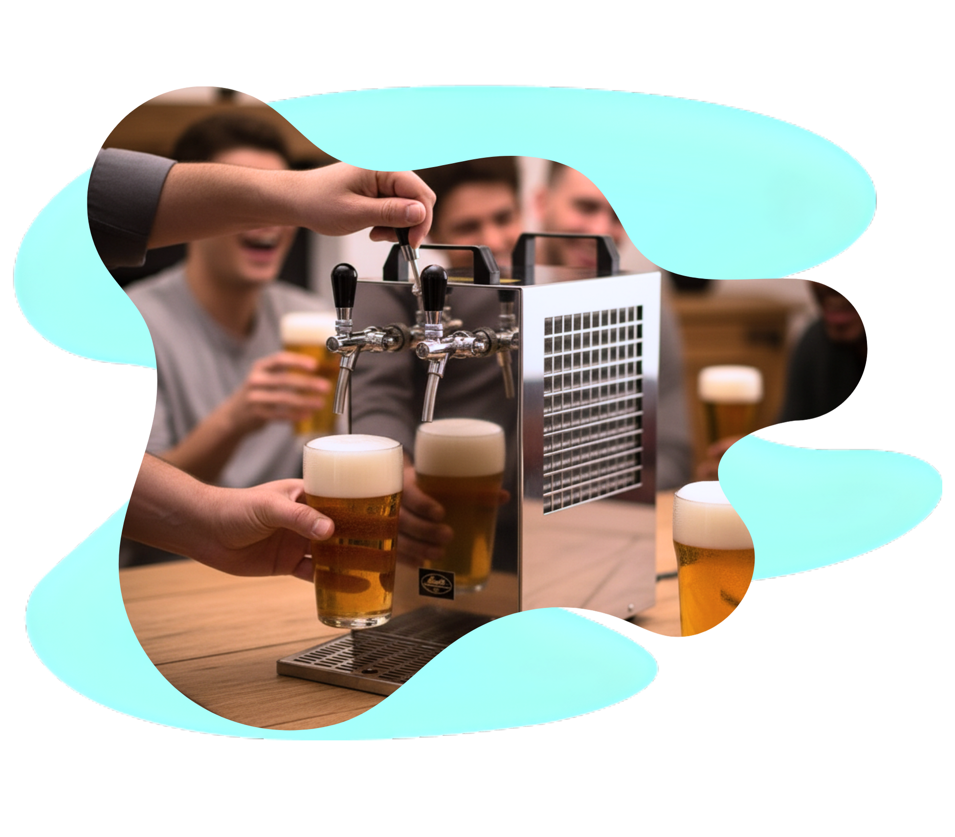 Tireuse à bière Drink Dong installée avec un fût consigné pour un événement
