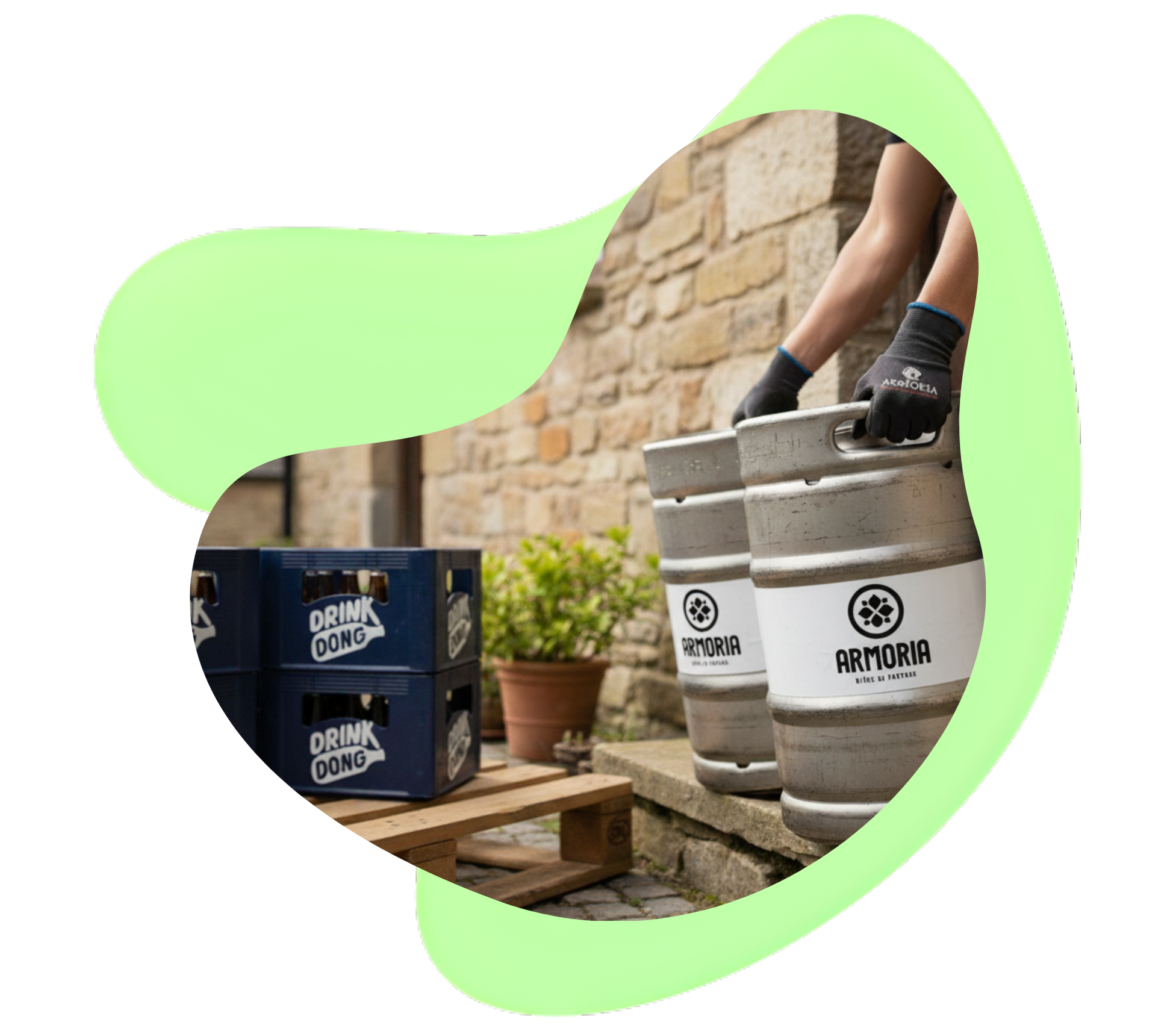 Fûts de bière consignés proposés à la location par Drink Dong