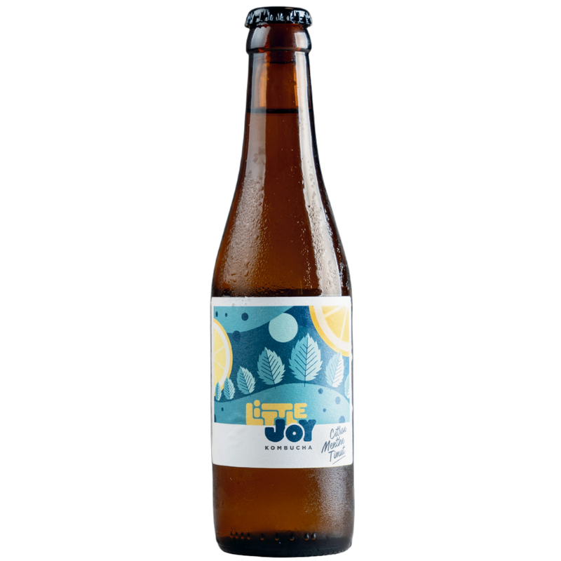 Bouteille de kombucha Little Joy citron menthe timut